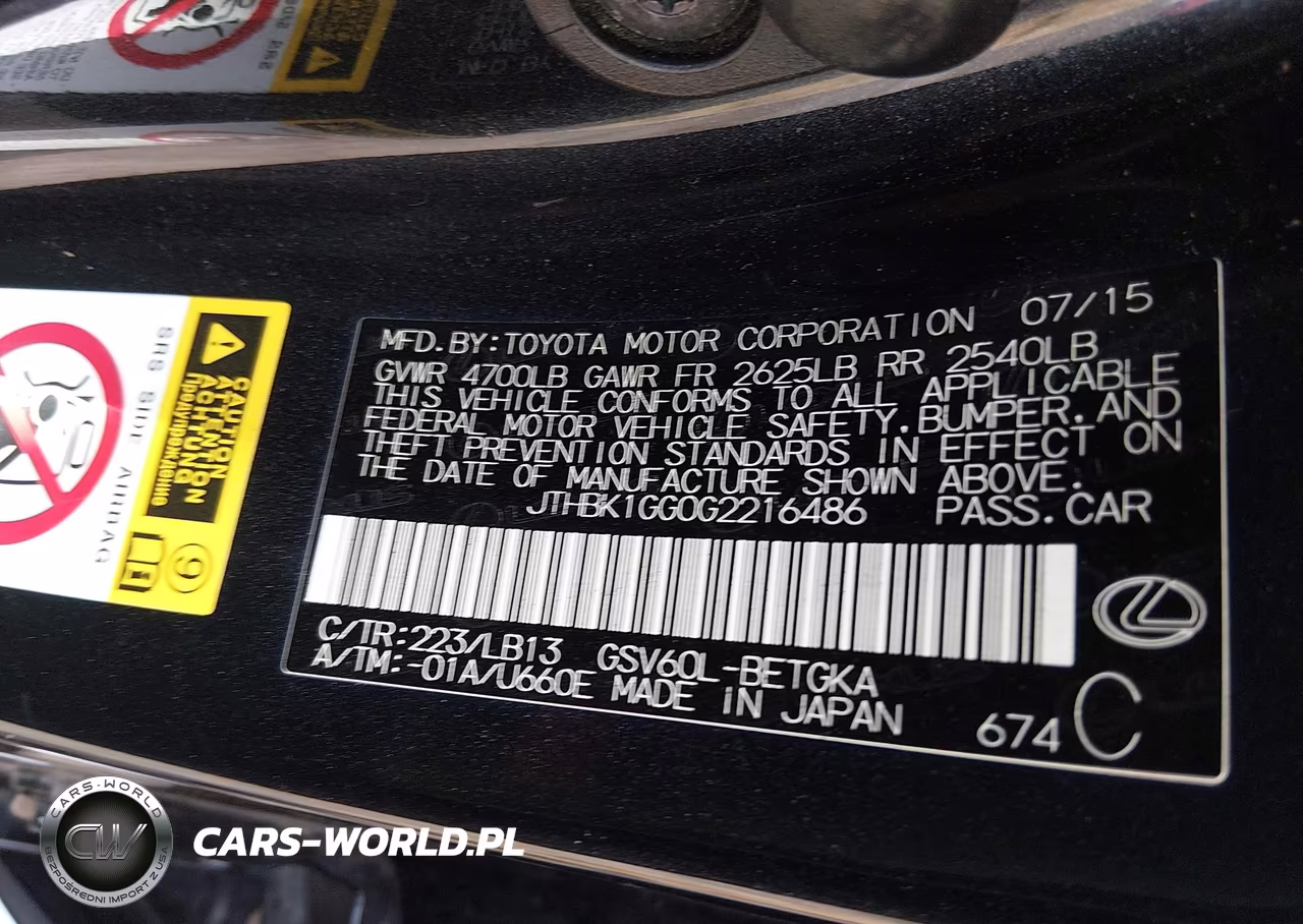 2016 Lexus Es 350 VIN:JTHBK1GG0G2216486 - 9