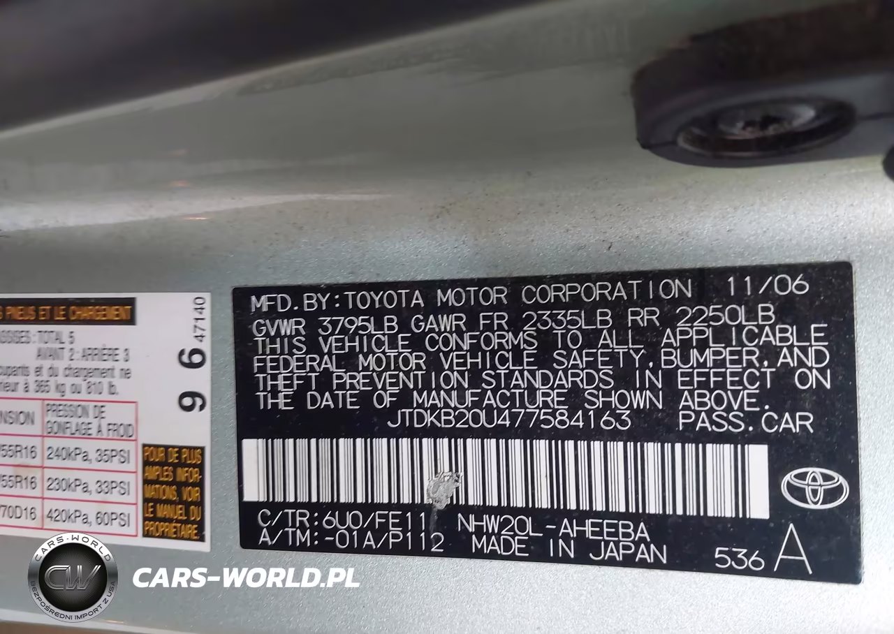2007 Toyota Prius Touring VIN:JTDKB20U477584163 - 9