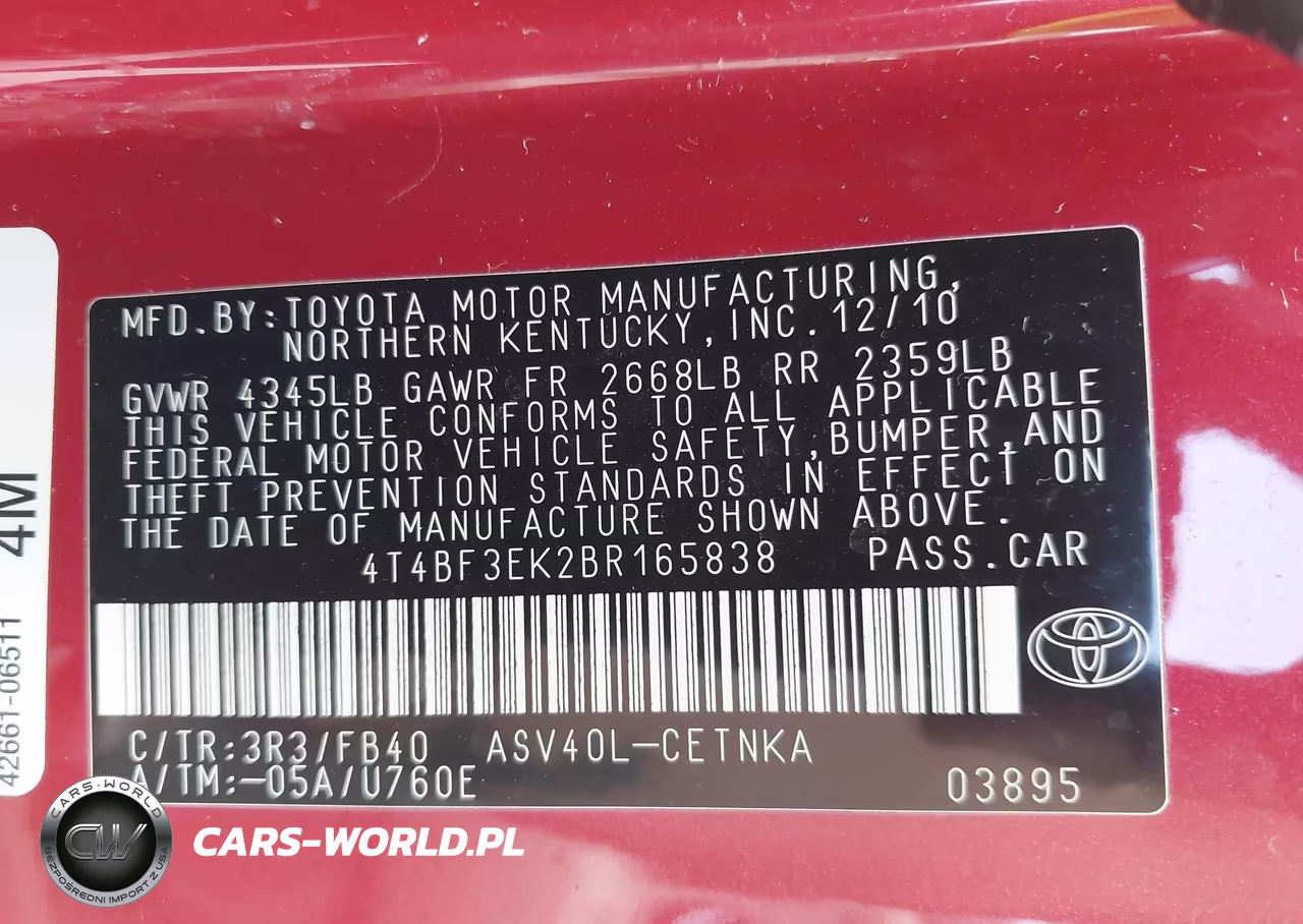 2011 Toyota Camry Le VIN:4T4BF3EK2BR165838 - 9