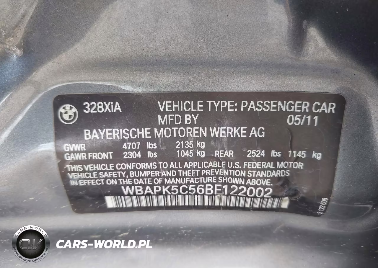 2011 BMW 328I xDrive VIN:WBAPK5C56BF122002 - 9