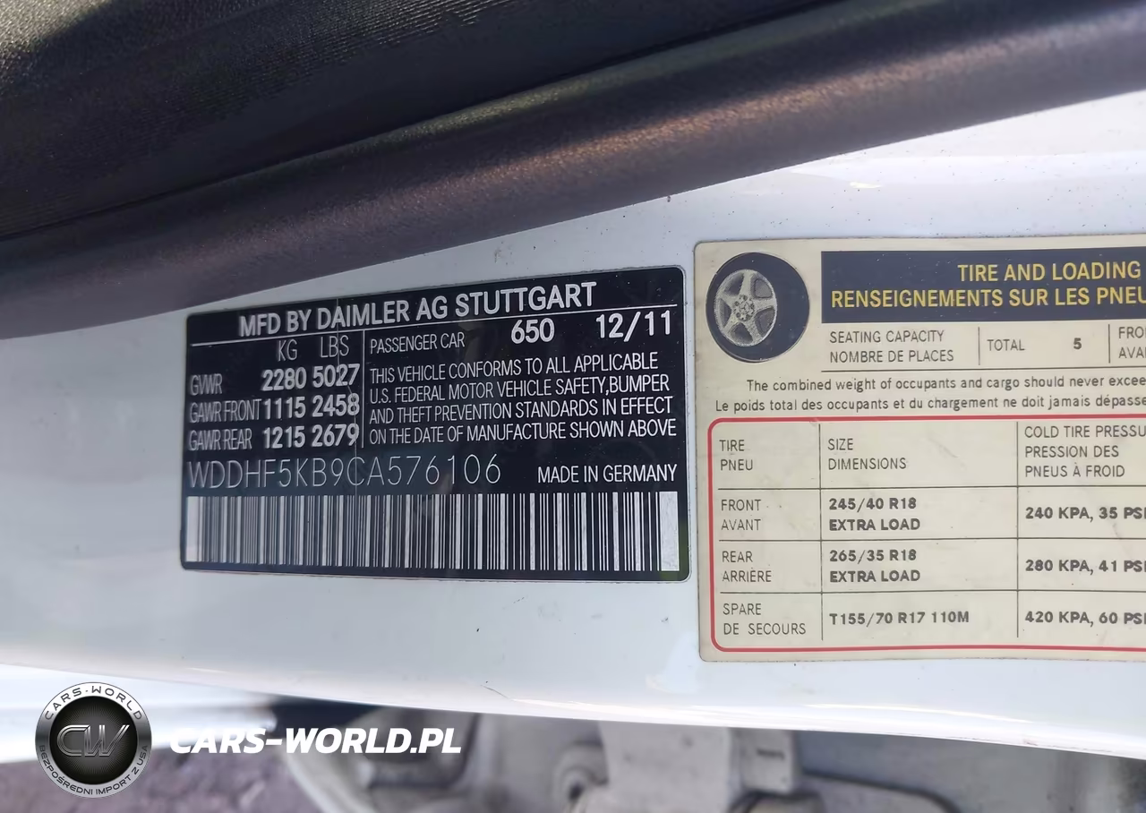 2012 Mercedes-Benz E 350 VIN:WDDHF5KB9CA576106 - 9