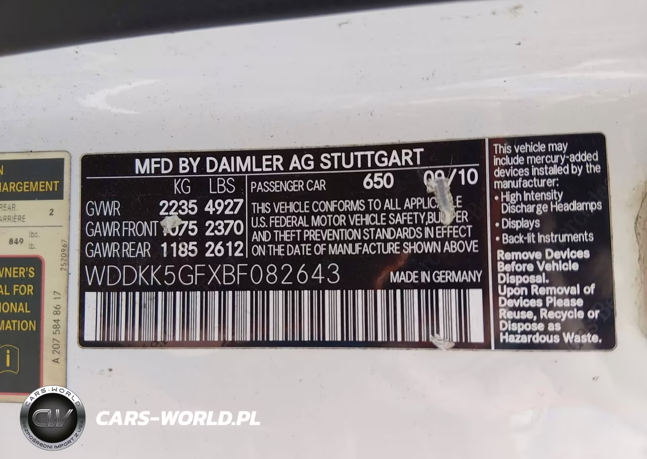 2011 Mercedes-Benz E 350 VIN:WDDKK5GFXBF082643 - 9
