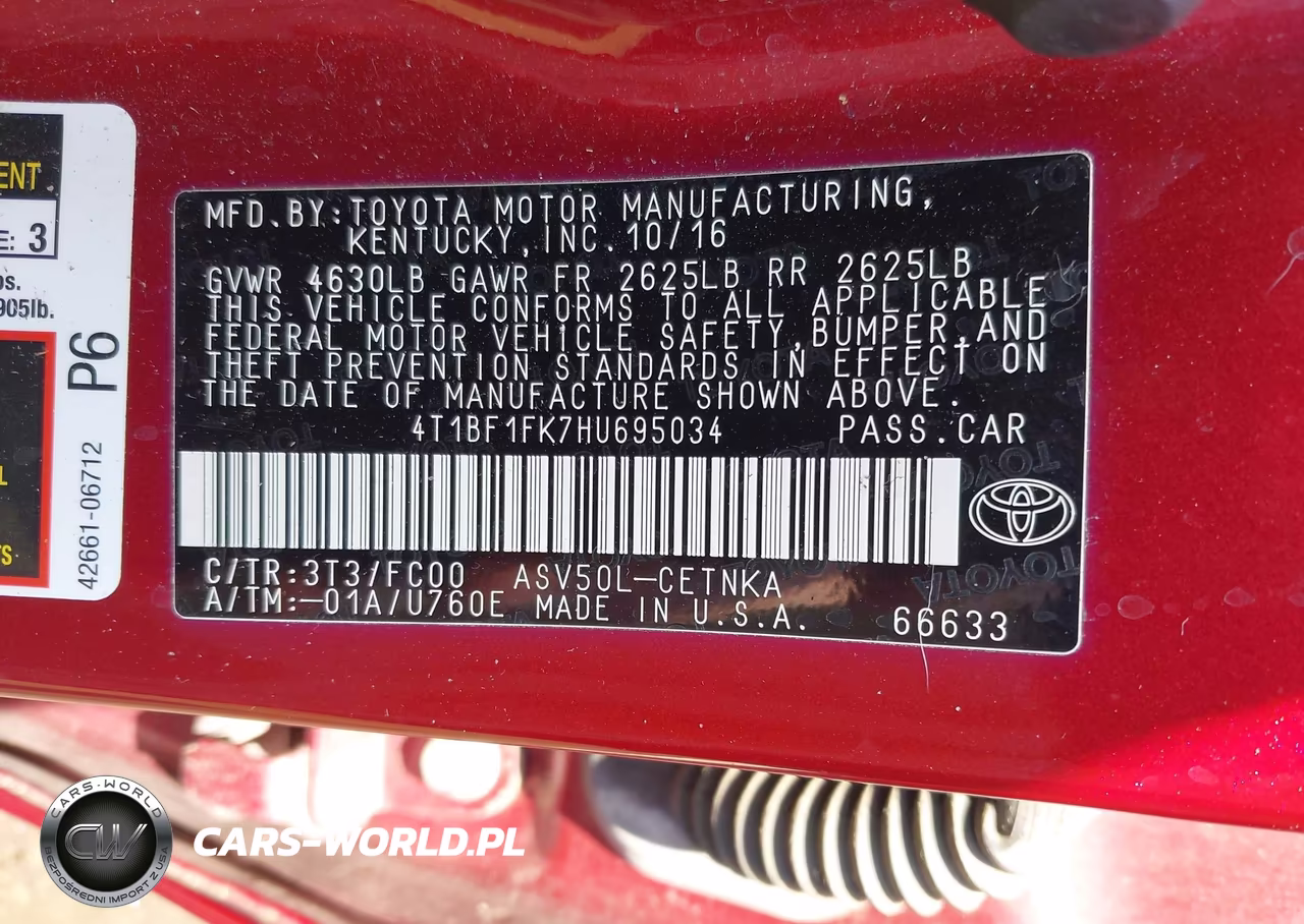 2017 Toyota Camry Le VIN:4T1BF1FK7HU695034 - 9
