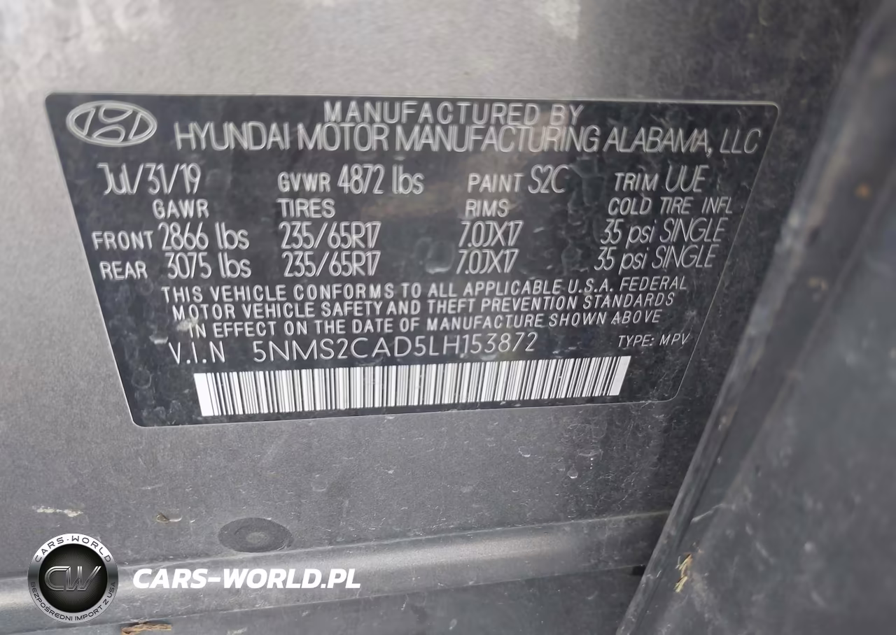 2020 Hyundai Santa Fe Se VIN:5NMS2CAD5LH153872 - 9
