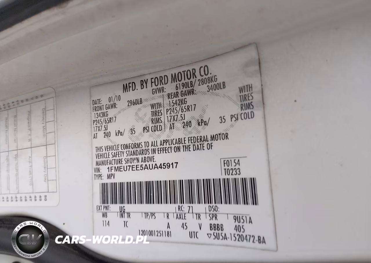 2010 Ford Explorer Eddie Bauer VIN:1FMEU7EE5AUA45917 - 9
