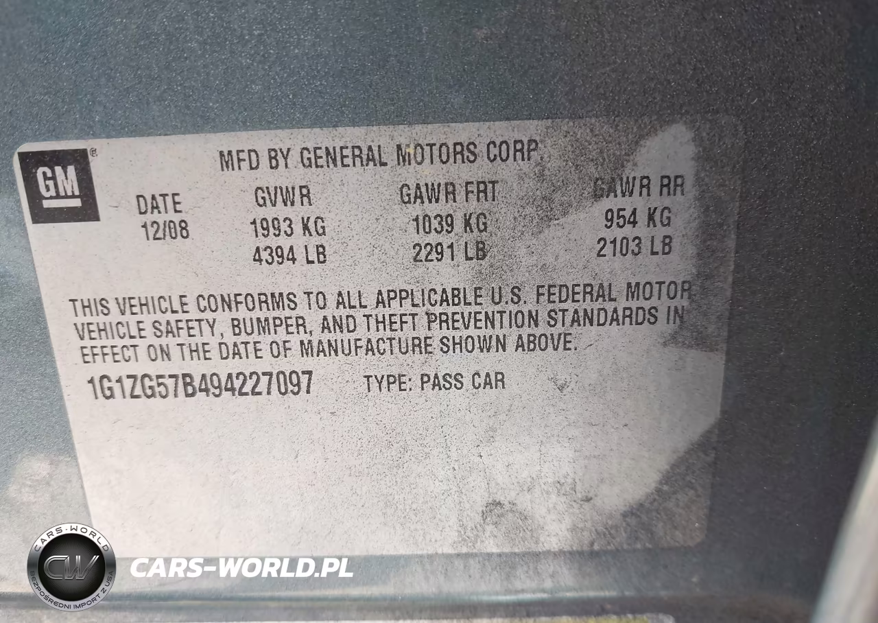 CHEVROLET MALIBU VIN:1G1ZG57B494227097 - 9