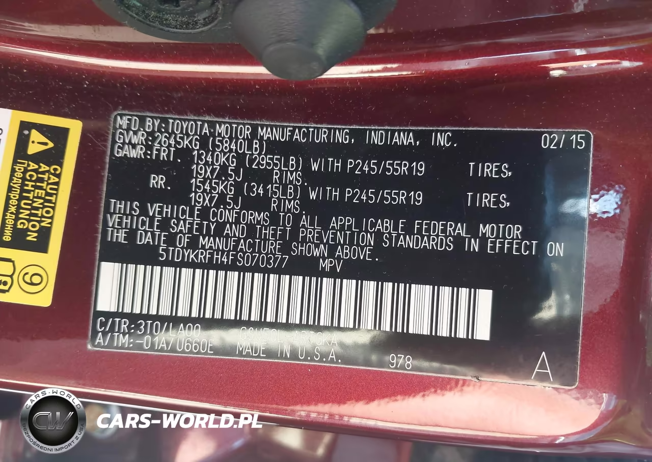 2015 Toyota Highlander Limited Platinum V6 VIN:5TDYKRFH4FS070377 - 9