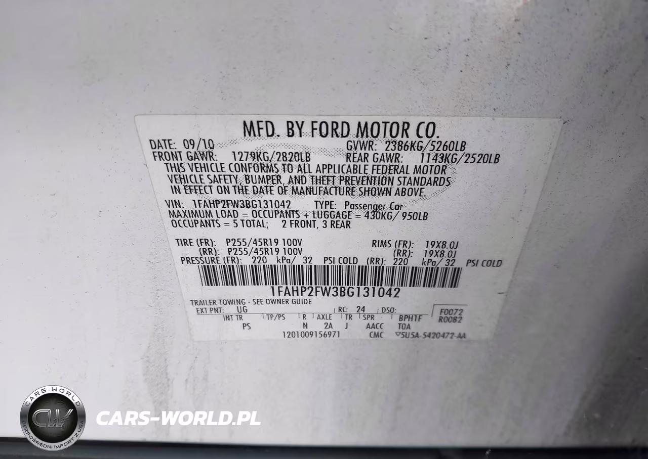 2011 Ford Taurus Limited VIN:1FAHP2FW3BG131042 - 9