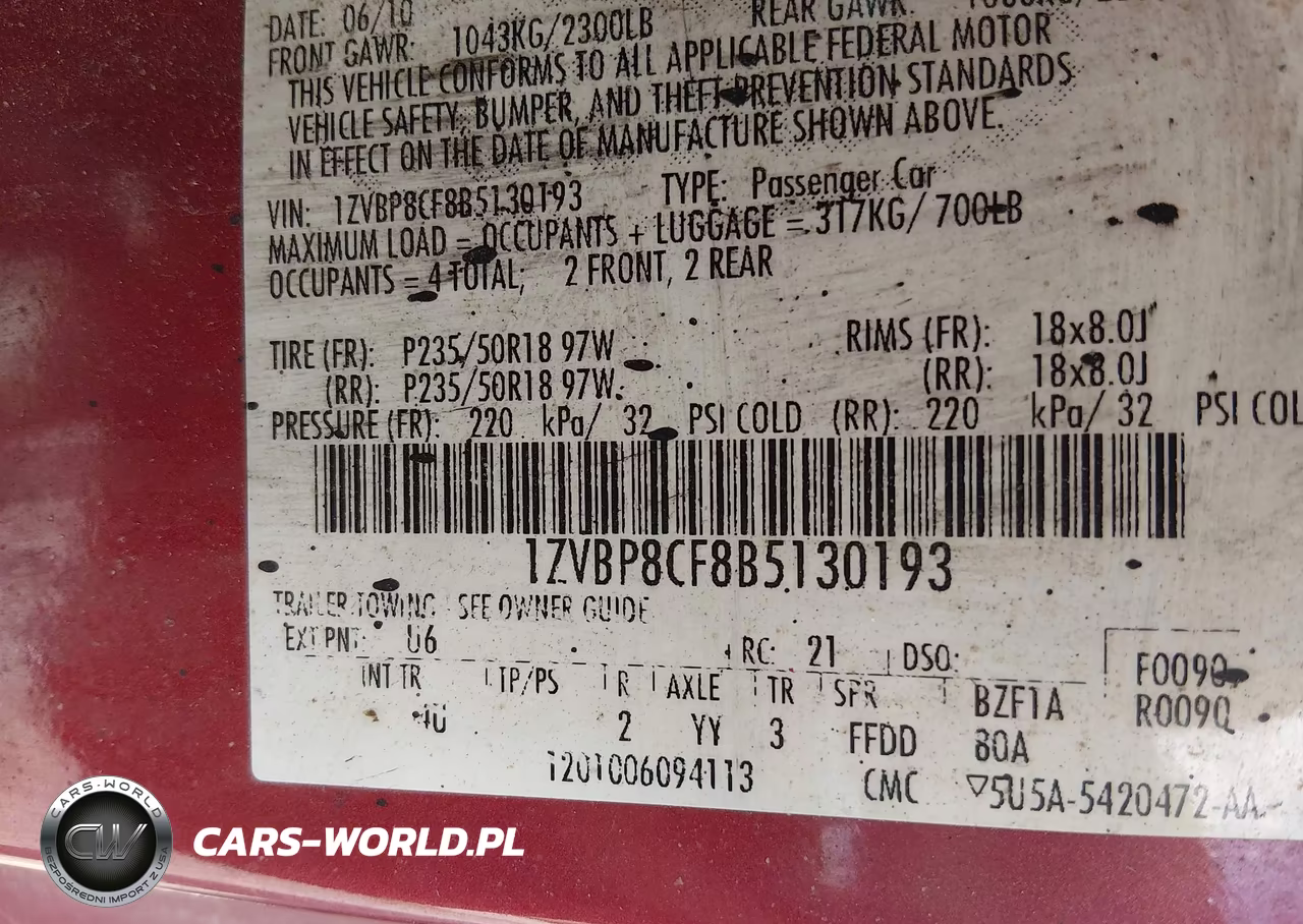 2011 Ford Mustang Gt Premium VIN:1ZVBP8CF8B5130193 - 9