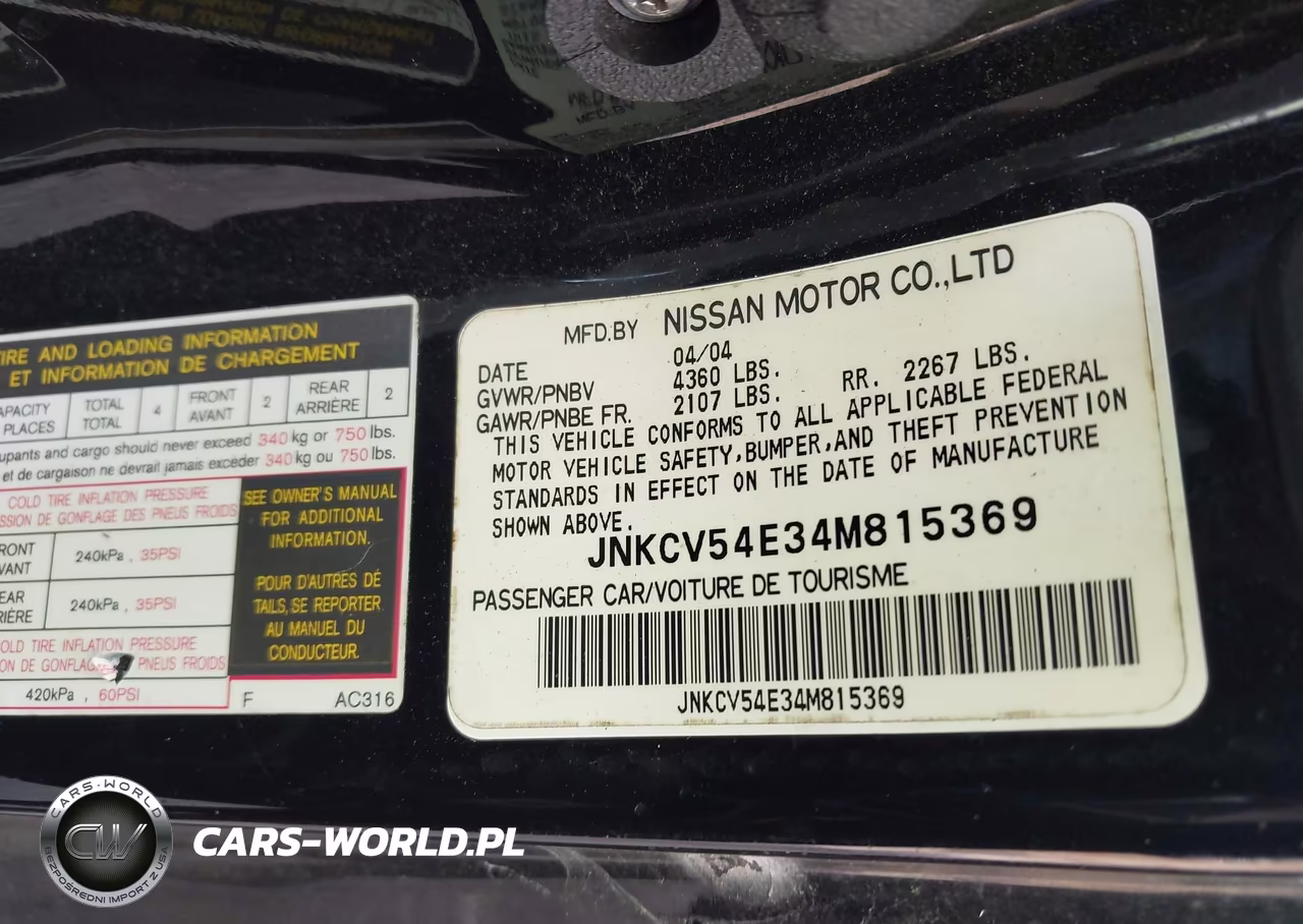 2004 Infiniti G35 VIN:JNKCV54E34M815369 - 9