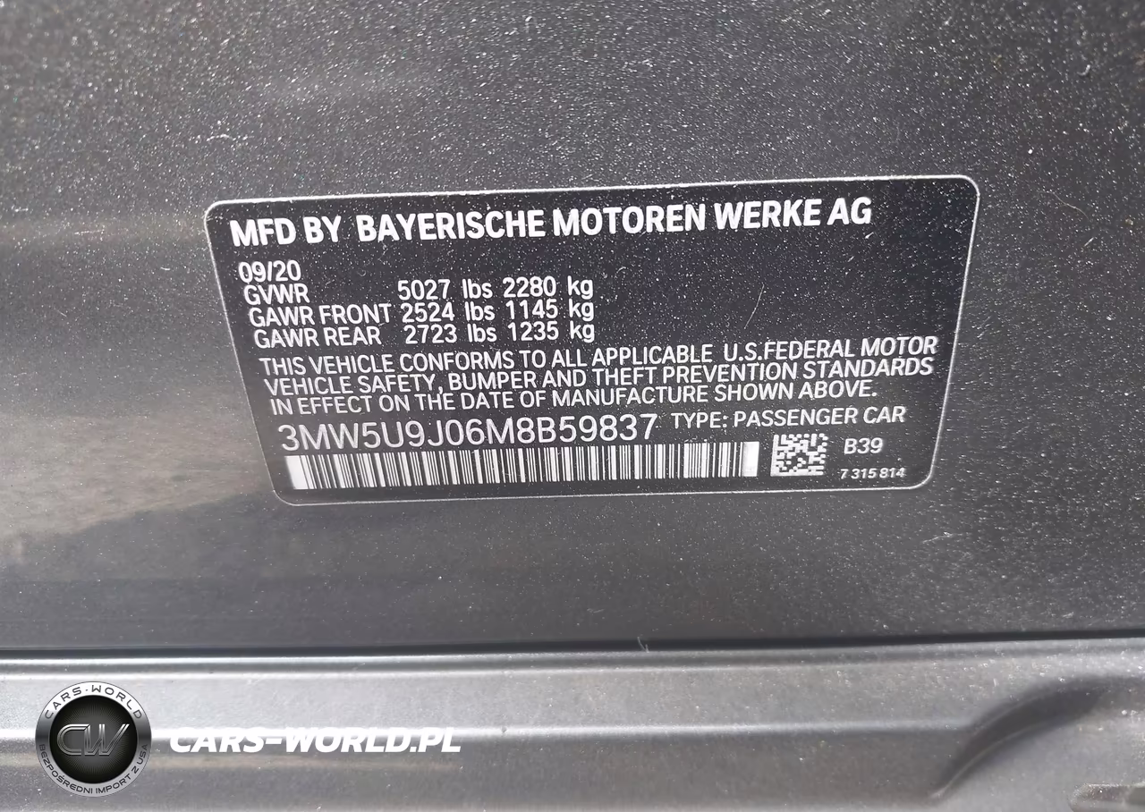 2021 BMW M340I M340I xDrive VIN:3MW5U9J06M8B59837 - 9