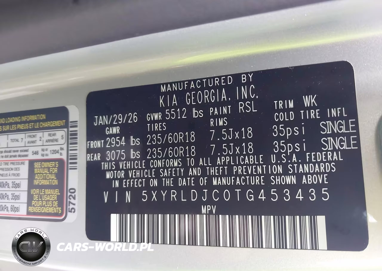 2026 Kia Sorento S VIN:5XYRLDJC0TG453435 - 9