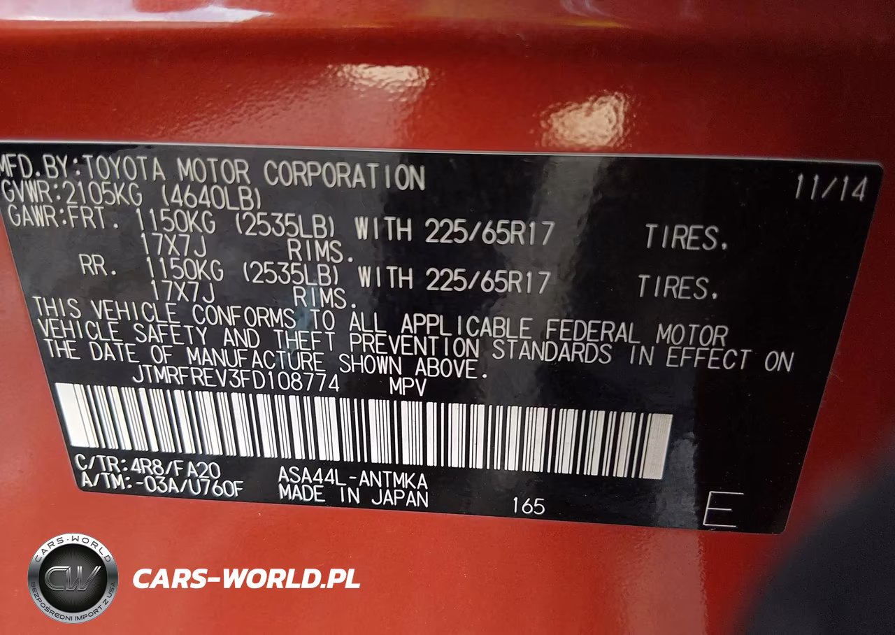 2015 Toyota Rav4 Xle VIN:JTMRFREV3FD108774 - 9
