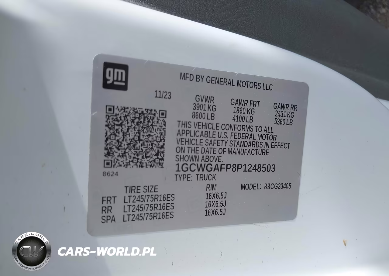 2023 Chevrolet Express Cargo Rwd 2500 Regular Wheelbase Wt VIN:1GCWGAFP8P1248503 - 9