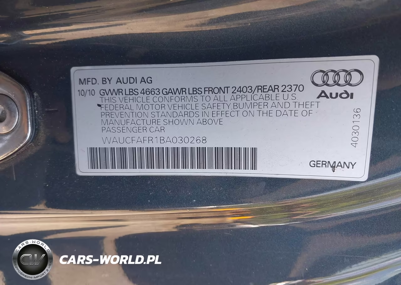 2011 Audi A5 Premium VIN:WAUCFAFR1BA030268 - 9