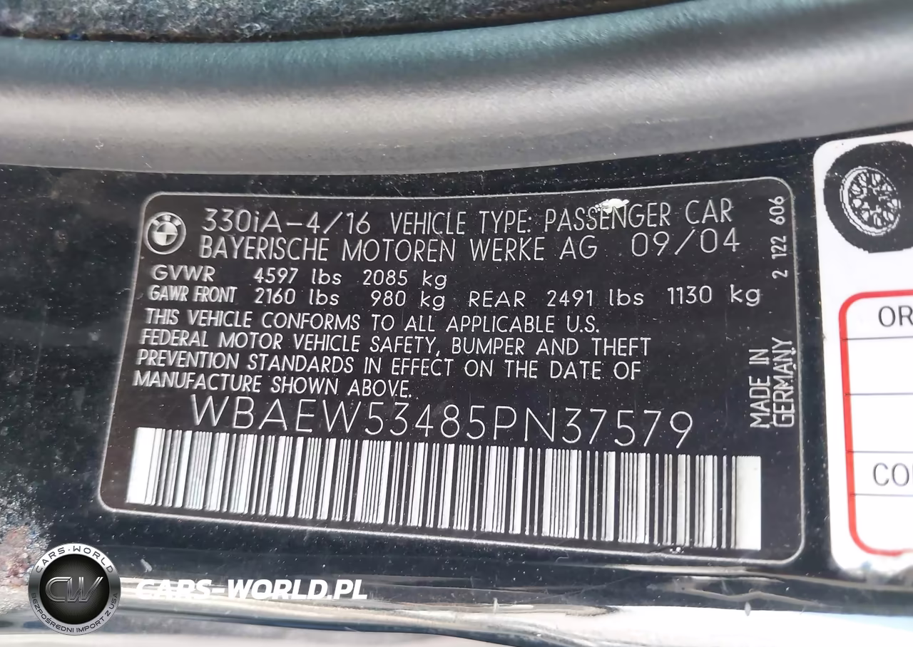 2005 BMW 330Xi VIN:WBAEW53485PN37579 - 9
