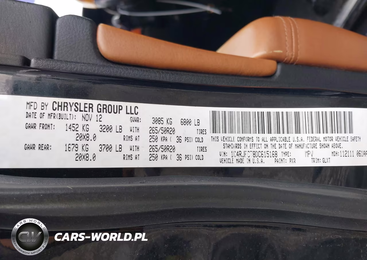 2013 Jeep Grand Cherokee Overland VIN:1C4RJFCT8DC615168 - 9