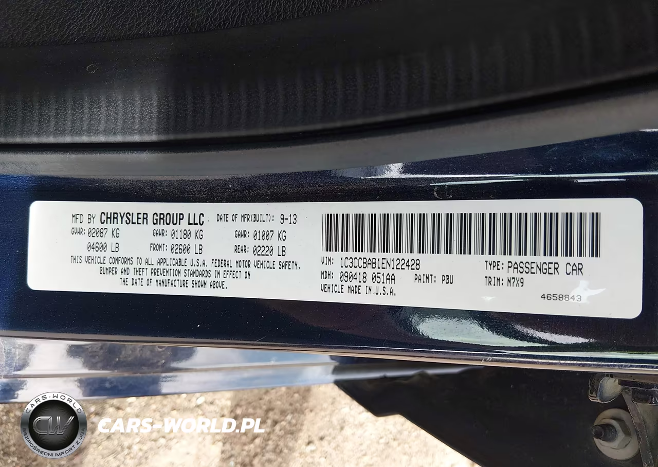 2014 Chrysler 200 Lx VIN:1C3CCBAB1EN122428 - 9
