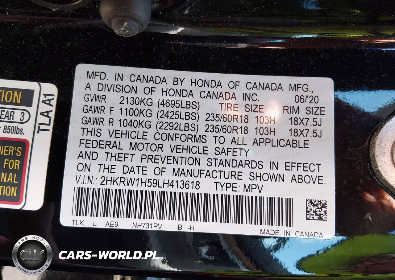 2020 Honda Cr-V 2Wd Ex VIN:2HKRW1H59LH413618 - 9
