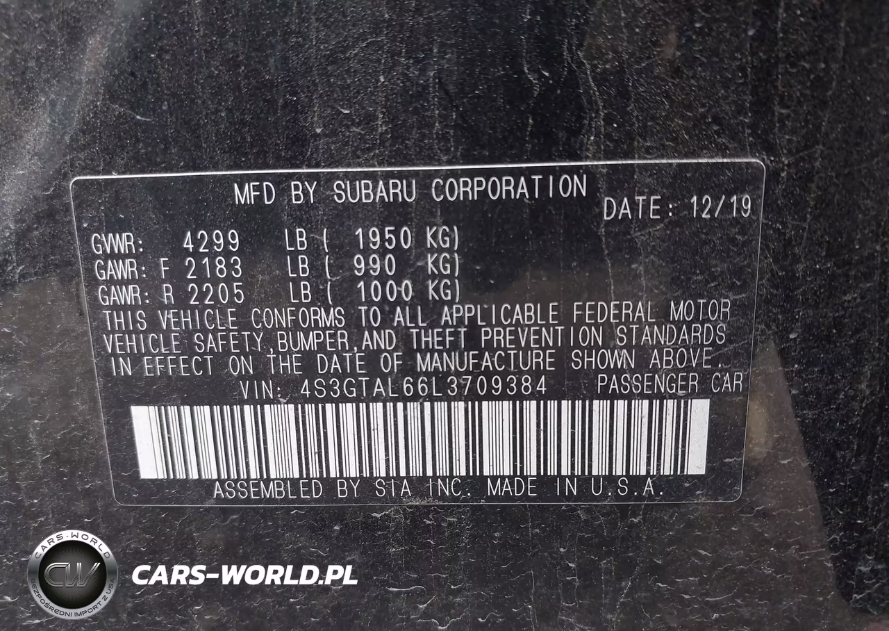 2020 Subaru Impreza Sport 5-Door VIN:4S3GTAL66L3709384 - 9