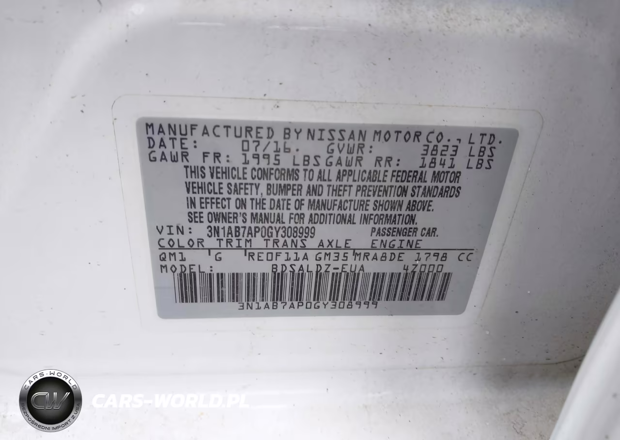 2016 Nissan Sentra Sv VIN:3N1AB7AP0GY308999 - 9