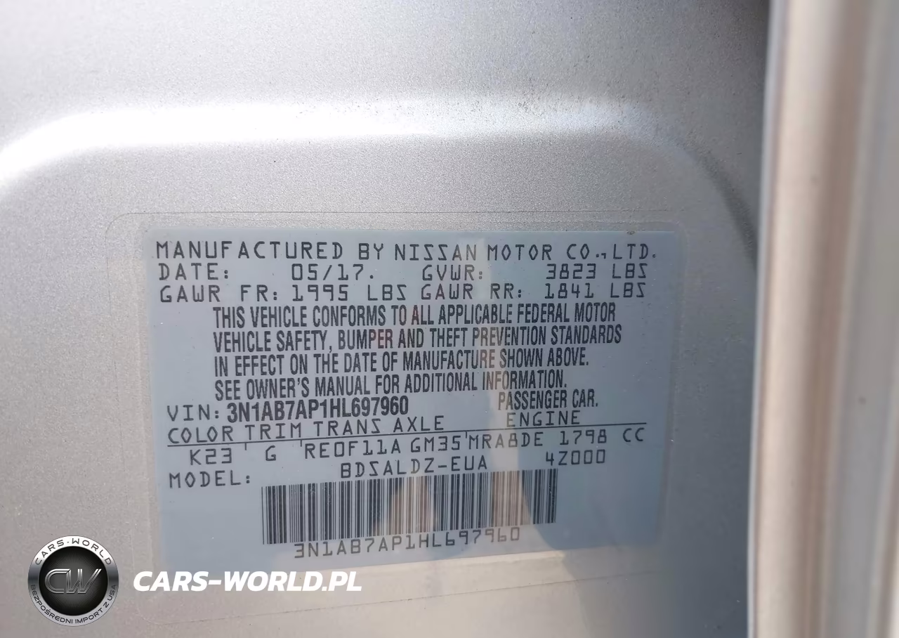 2017 Nissan Sentra Sv VIN:3N1AB7AP1HL697960 - 9