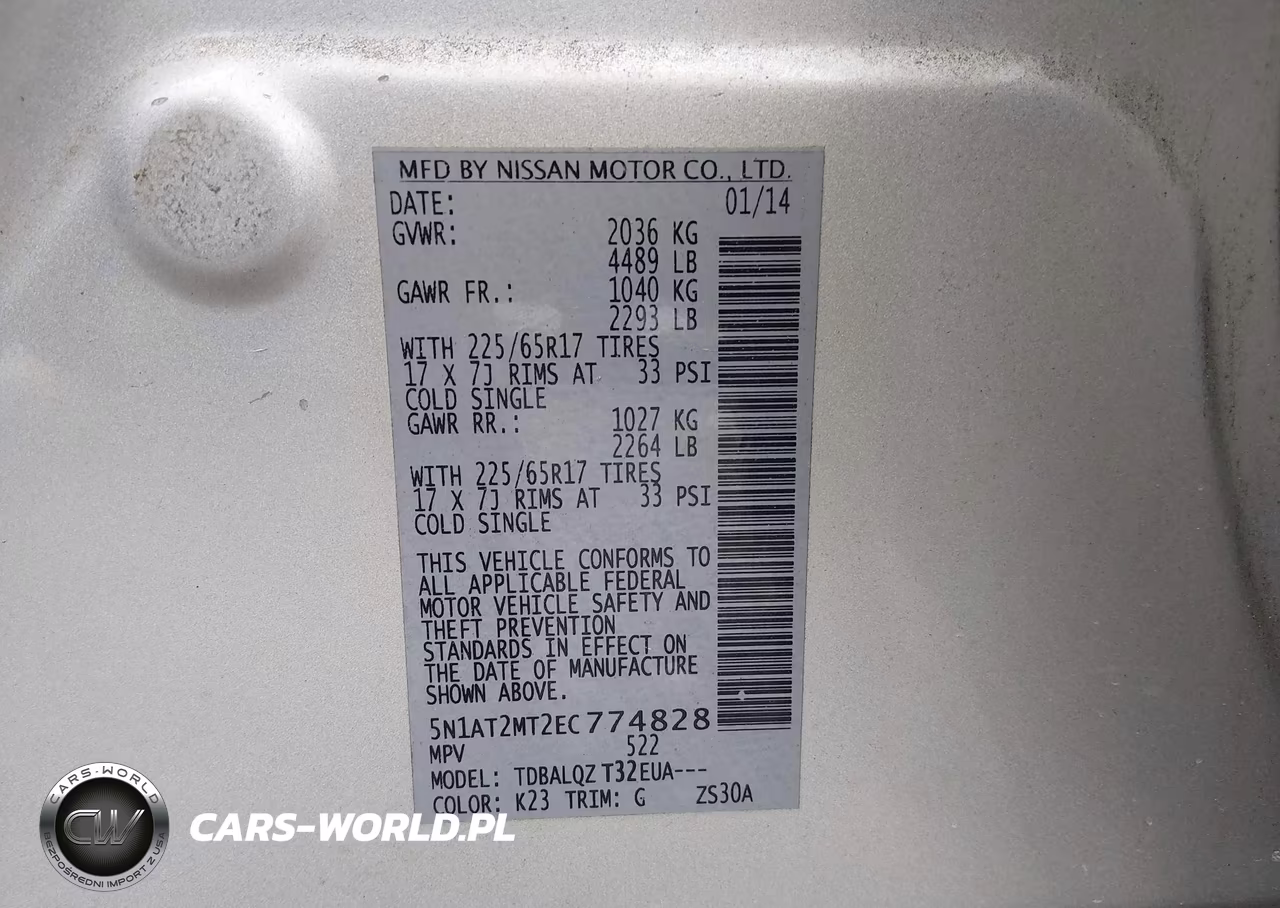 2014 Nissan Rogue Sv VIN:5N1AT2MT2EC774828 - 9