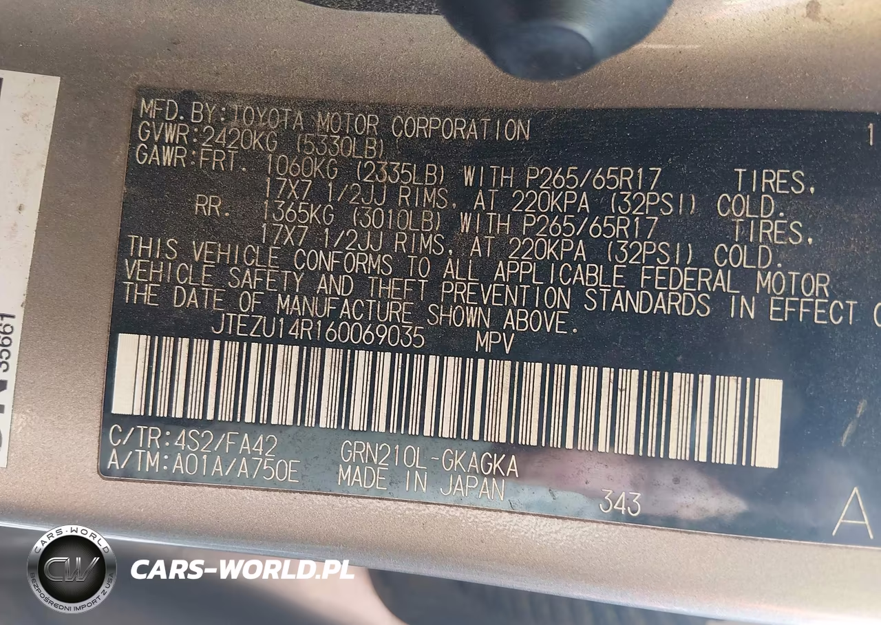 2006 Toyota 4Runner Sr5 V6 VIN:JTEZU14R160069035 - 9