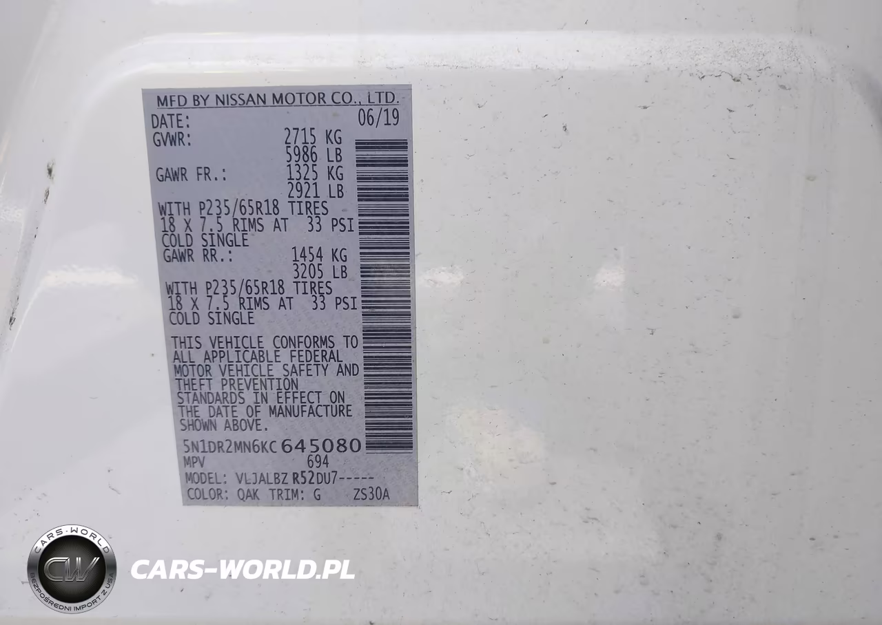 2019 Nissan Pathfinder S VIN:5N1DR2MN6KC645080 - 9