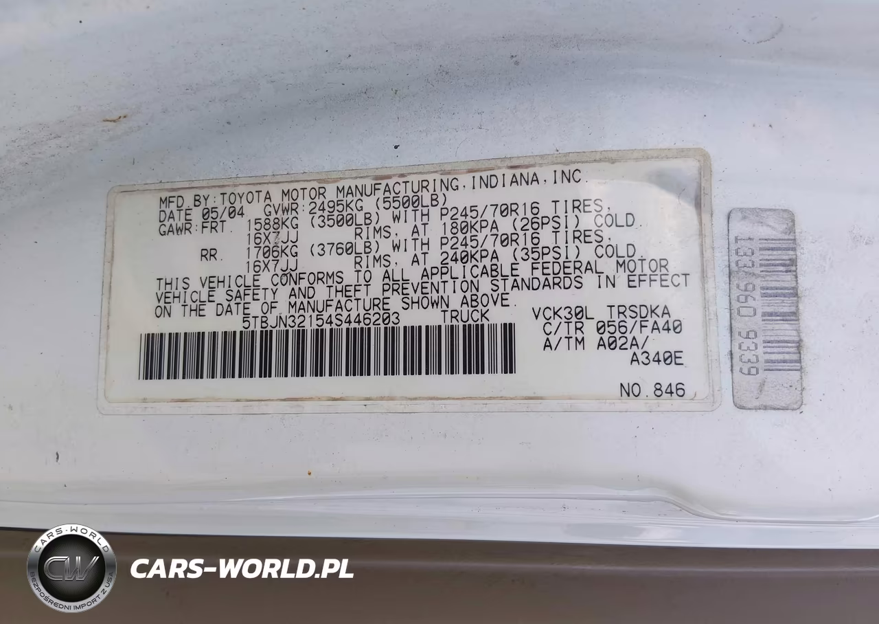 2004 Toyota Tundra VIN:5TBJN32154S446203 - 9