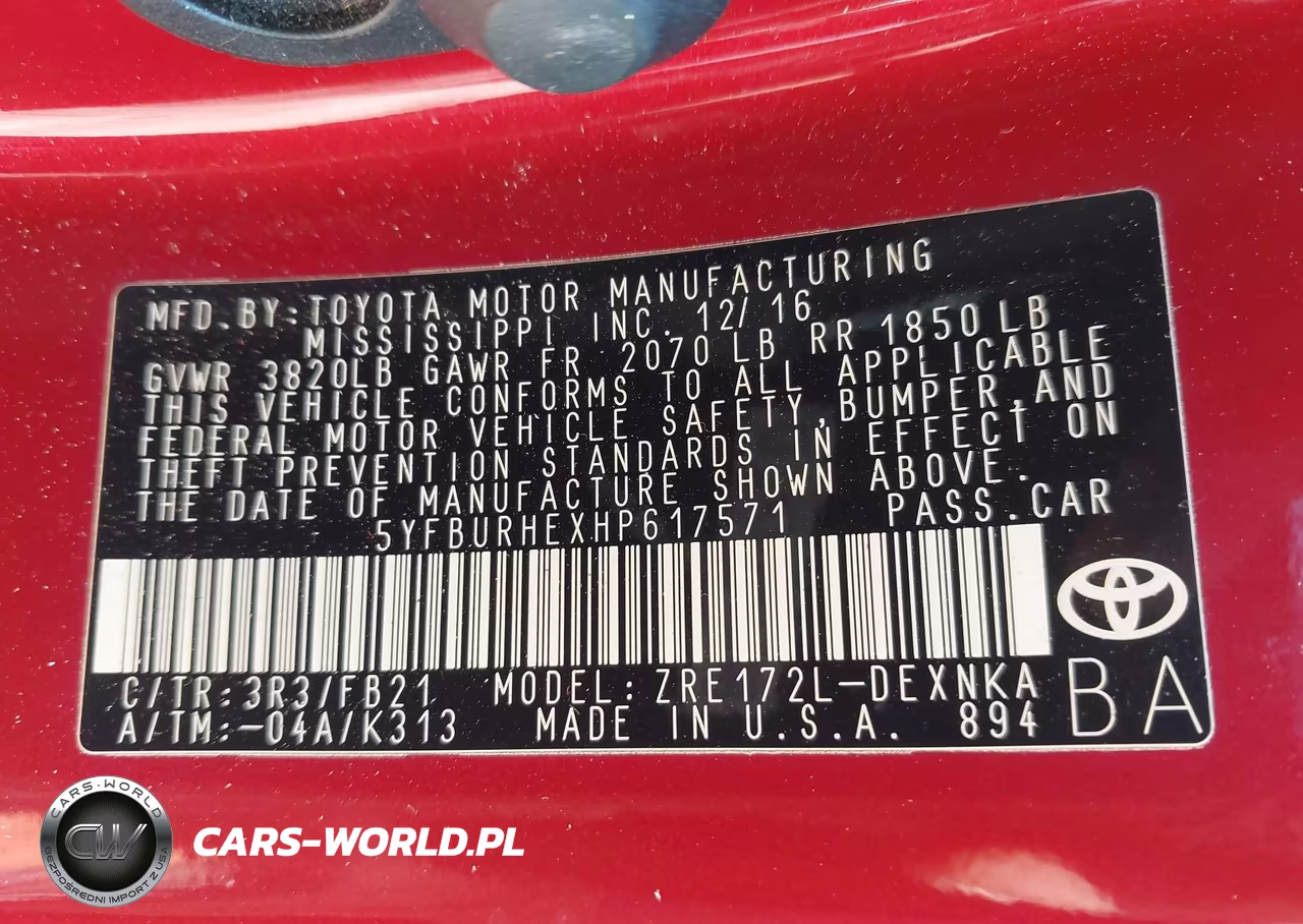 2017 Toyota Corolla Le VIN:5YFBURHEXHP617571 - 9