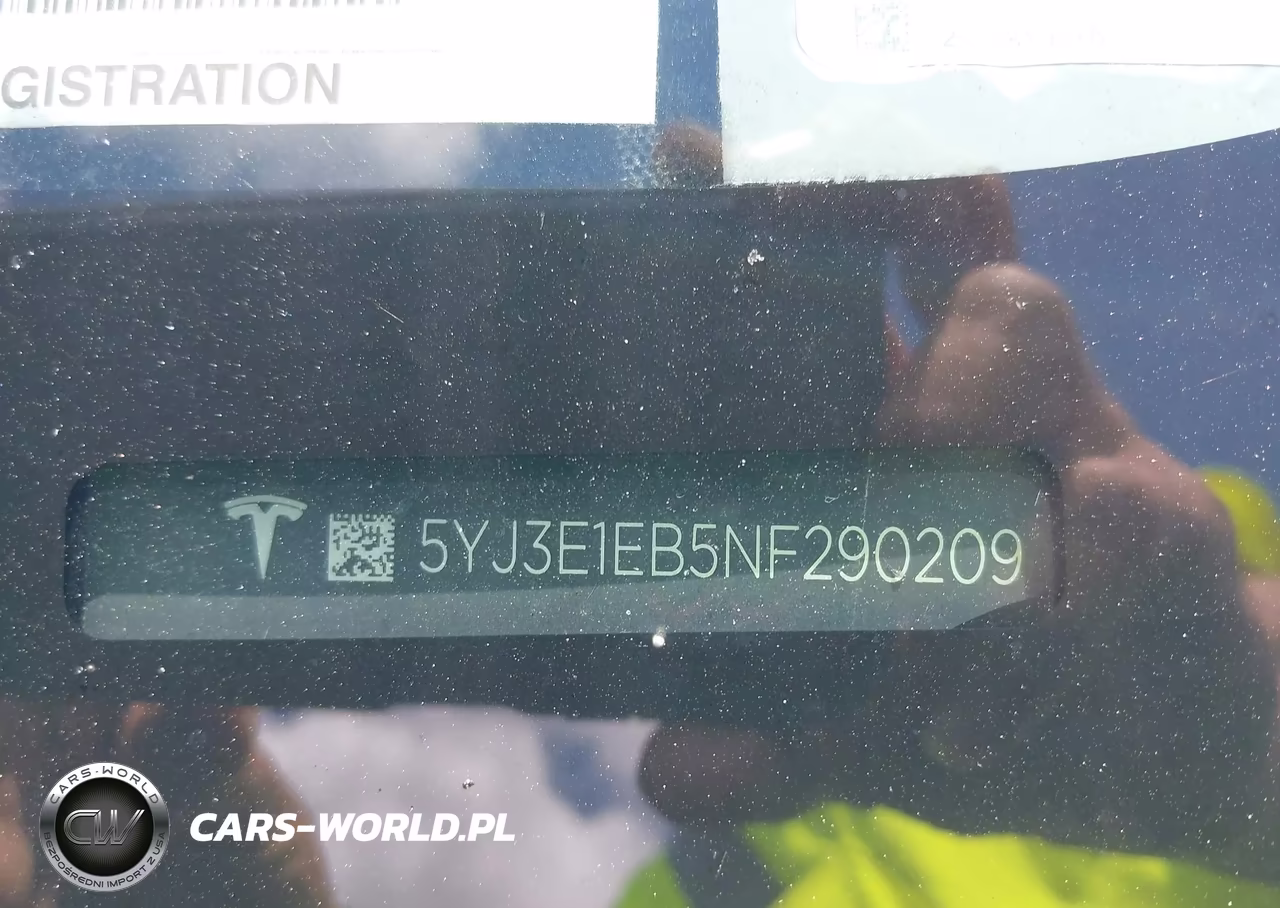 TESLA MODEL 3 VIN:5YJ3E1EB5NF290209 - 9