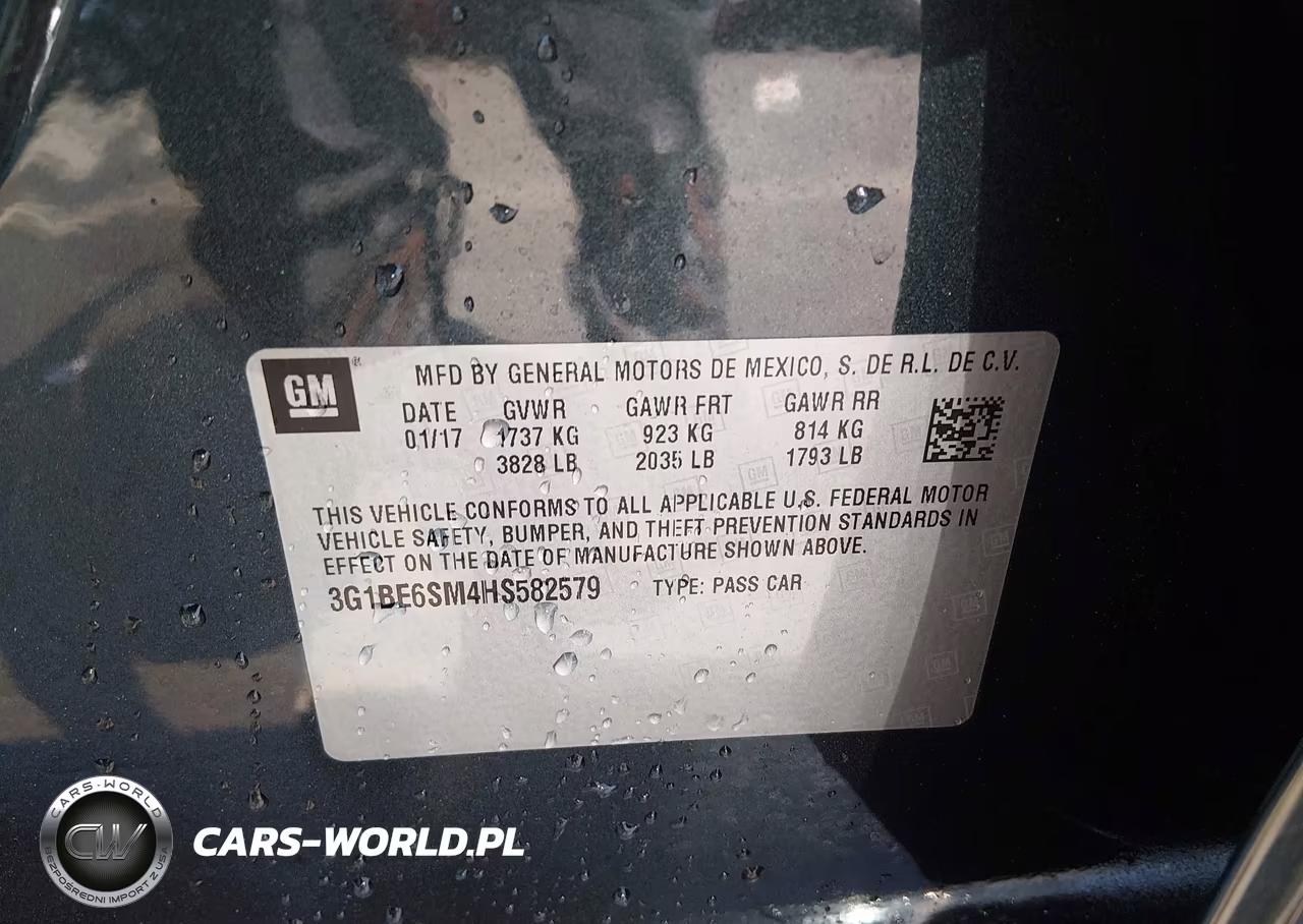 2017 Chevrolet Cruze Lt Auto VIN:3G1BE6SM4HS582579 - 9