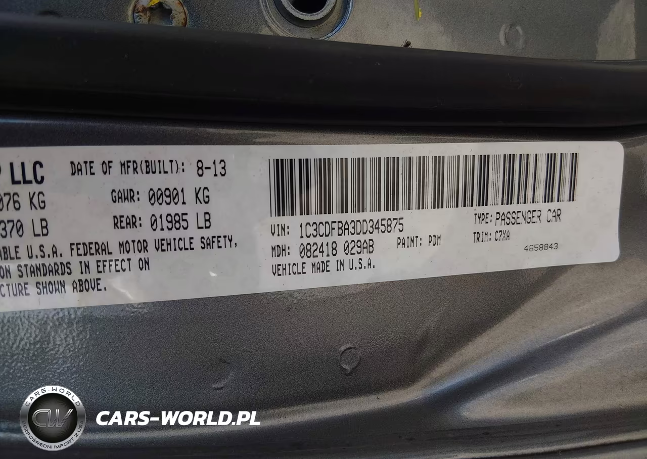 2013 Dodge Dart Sxt VIN:1C3CDFBA3DD345875 - 9
