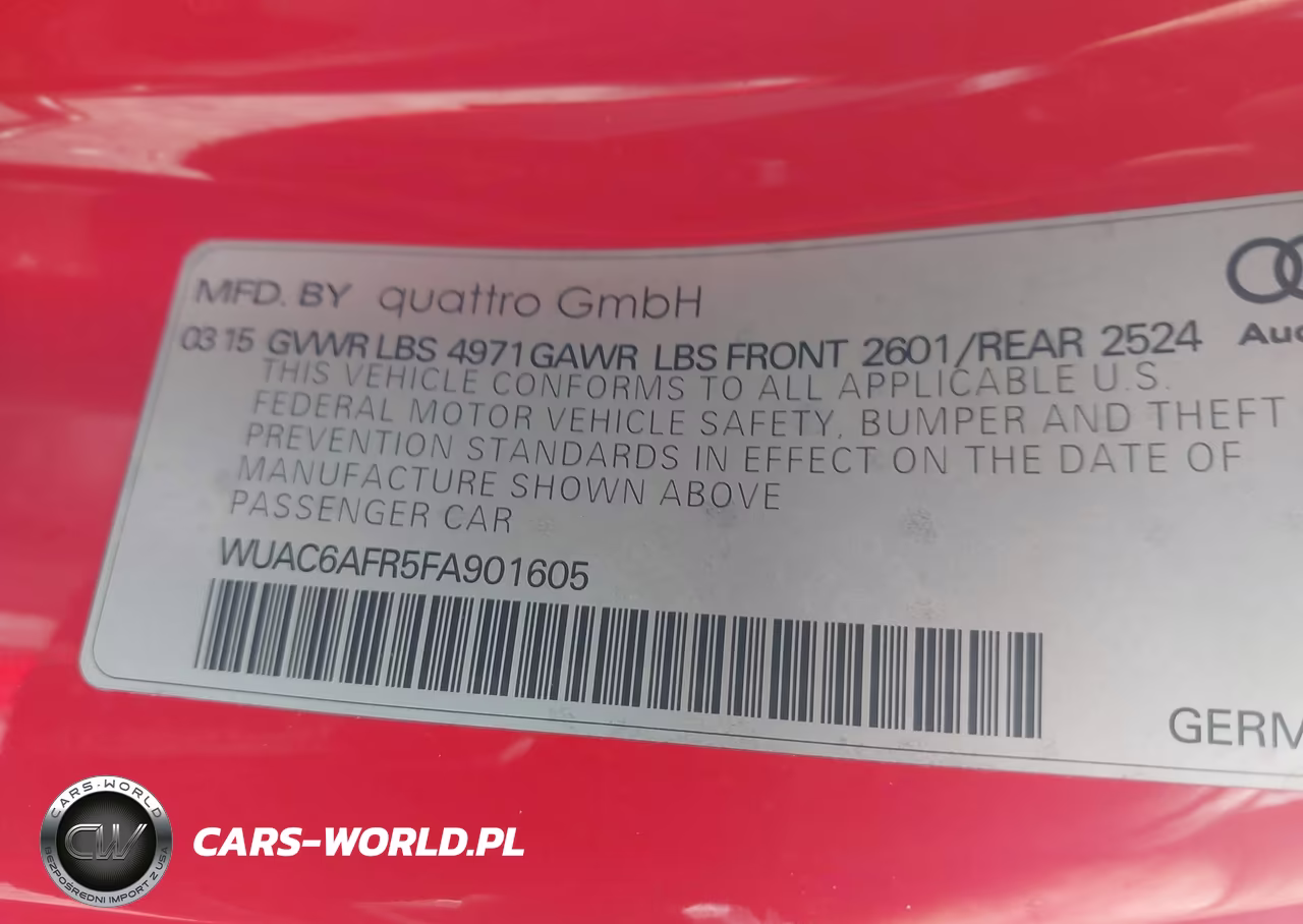 2015 Audi Rs 5 4.2 VIN:WUAC6AFR5FA901605 - 9