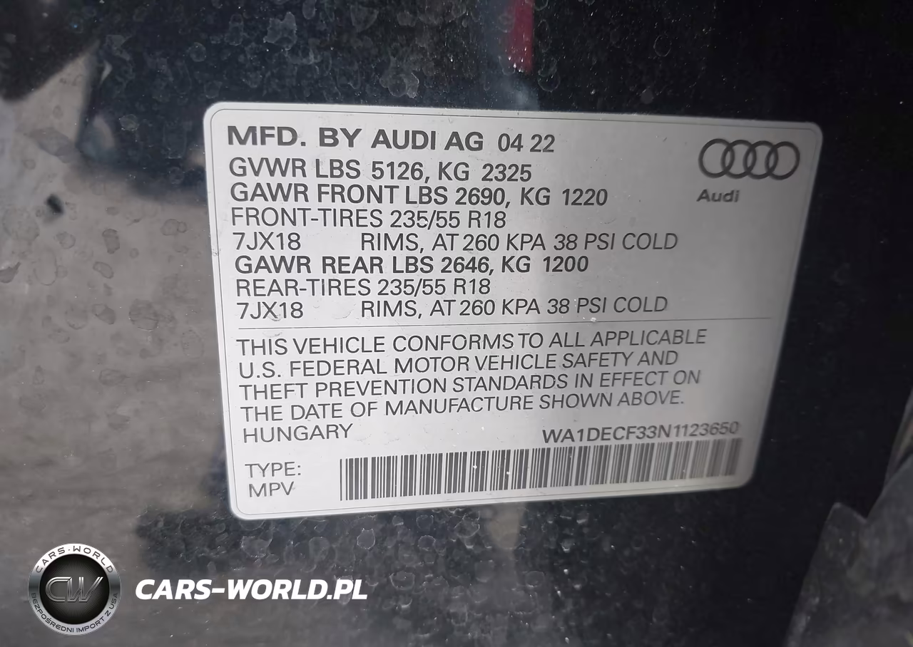 2022 Audi Q3 Premium 45 Tfsi S Line Quattro Tiptronic VIN:WA1DECF33N1123650 - 9