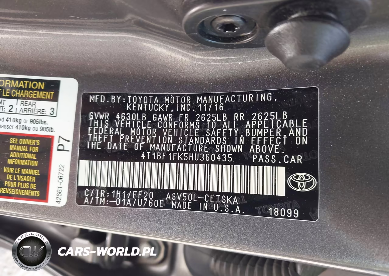 2017 Toyota Camry Se VIN:4T1BF1FK5HU360435 - 9