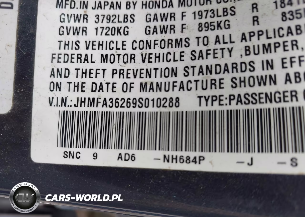 2009 Honda Civic Hybrid VIN:JHMFA36269S010288 - 9
