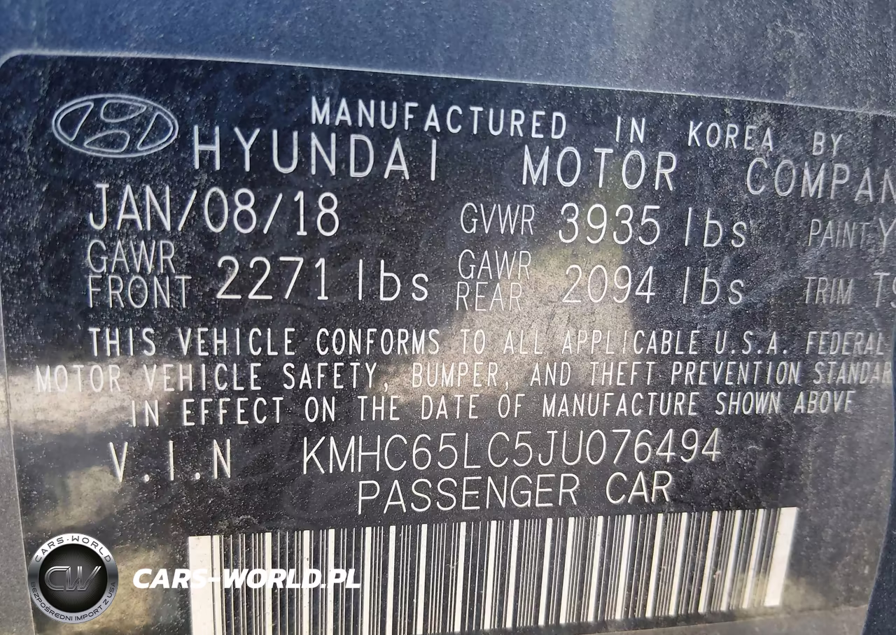 2018 Hyundai Ioniq Hybrid Blue VIN:KMHC65LC5JU076494 - 9