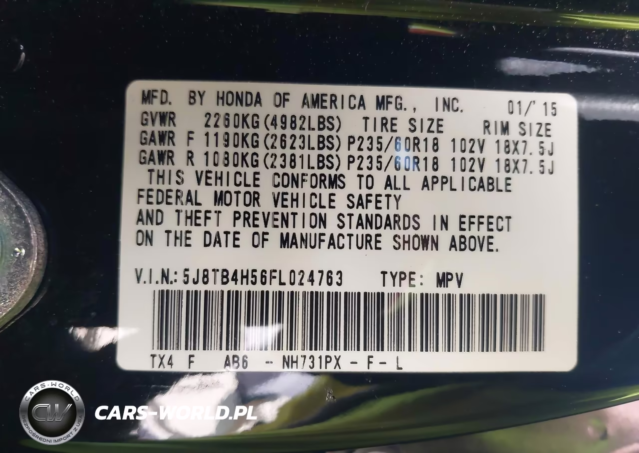 2015 Acura Rdx VIN:5J8TB4H56FL024763 - 9