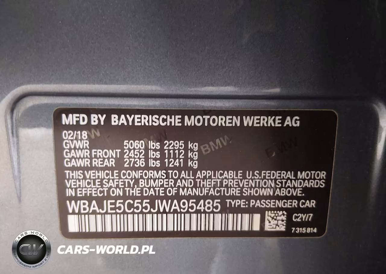 2018 BMW 540I VIN:WBAJE5C55JWA95485 - 9
