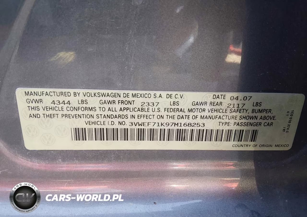 2007 Volkswagen Jetta Wolfsburg Edition VIN:3VWEF71K97M168253 - 9