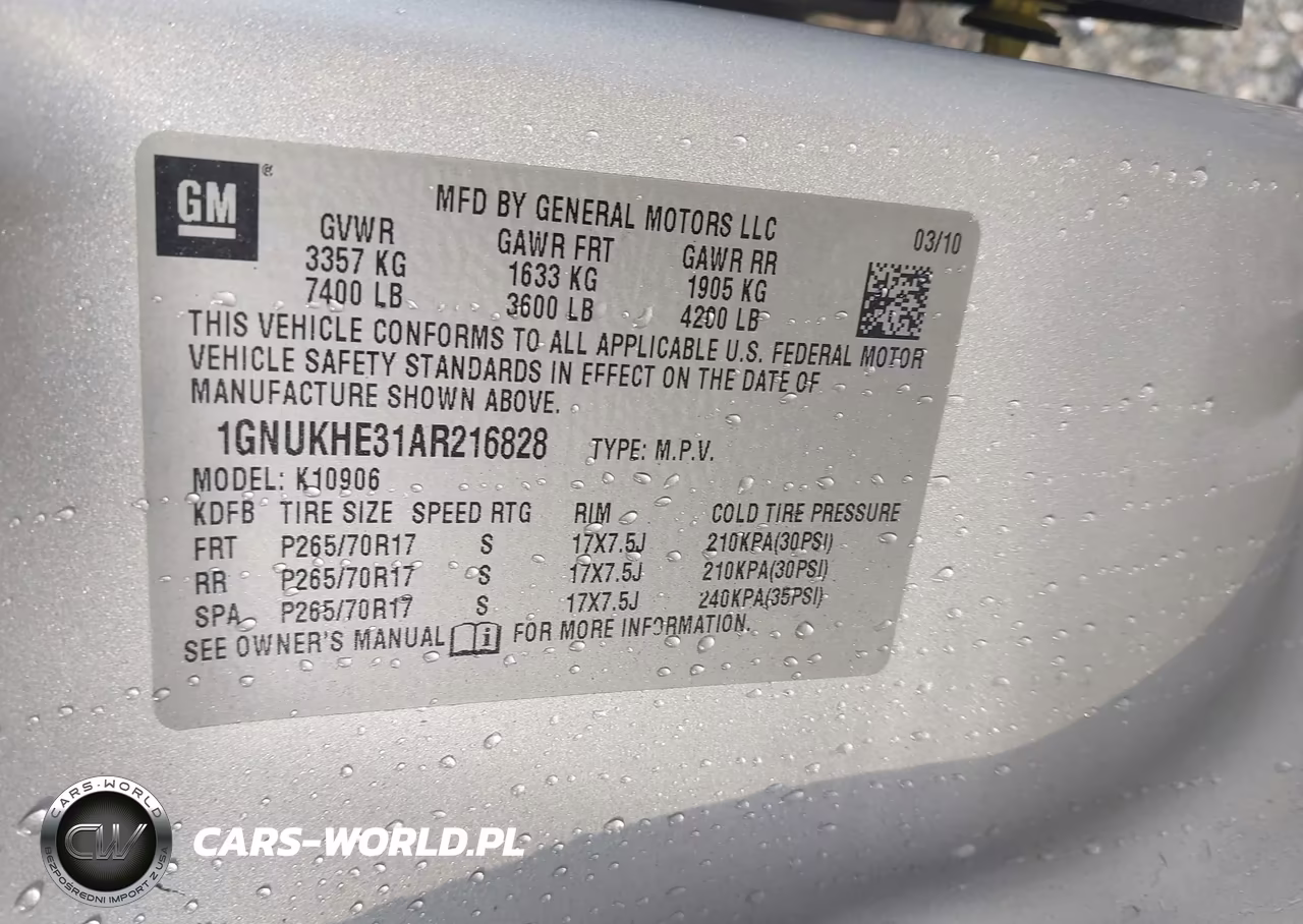 2010 Chevrolet Suburban 1500 Ls VIN:1GNUKHE31AR216828 - 9
