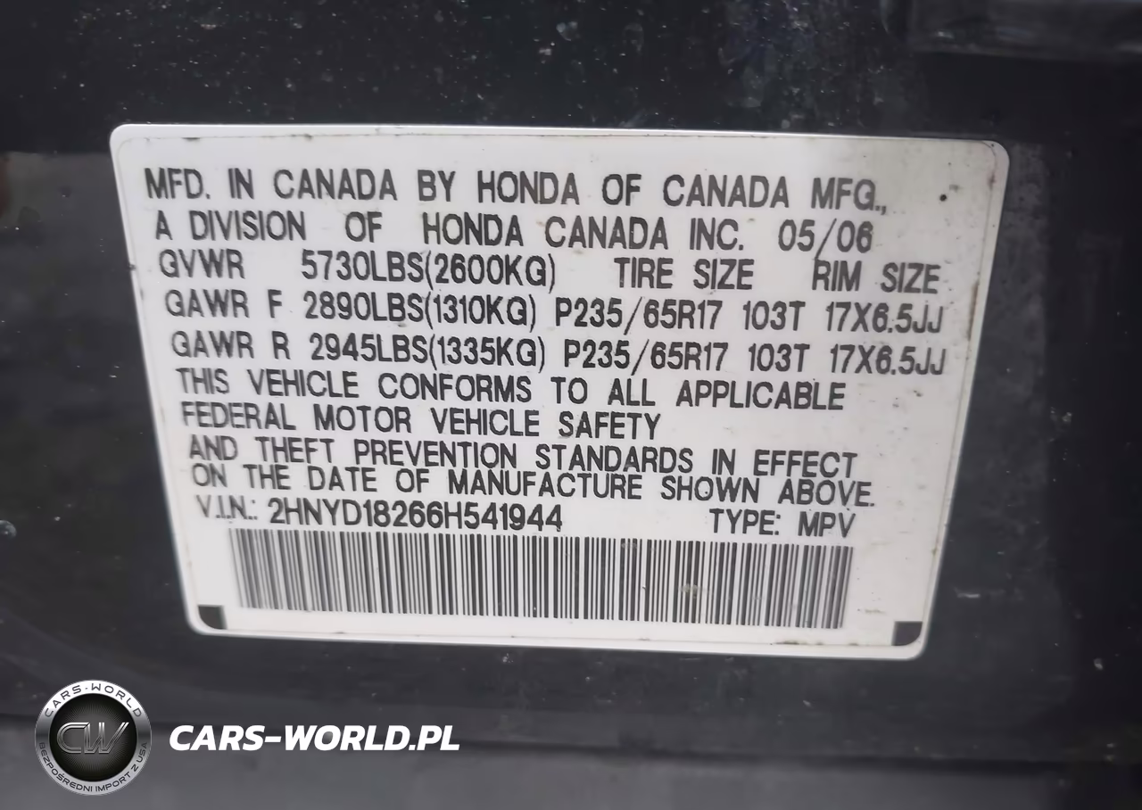 2006 Acura Mdx VIN:2HNYD18266H541944 - 9