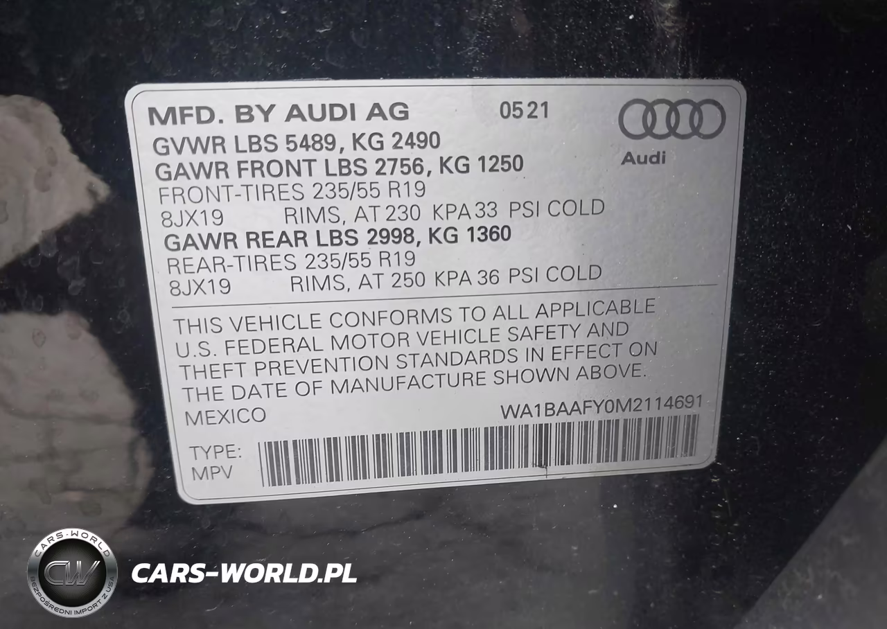 2021 Audi Q5 Premium Plus 45 Tfsi Quattro S Tronic VIN:WA1BAAFY0M2114691 - 9