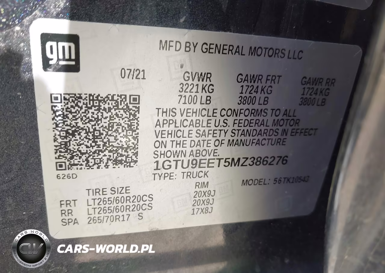 2021 GMC Sierra 1500 4Wd Short Box At4 VIN:1GTU9EET5MZ386276 - 9