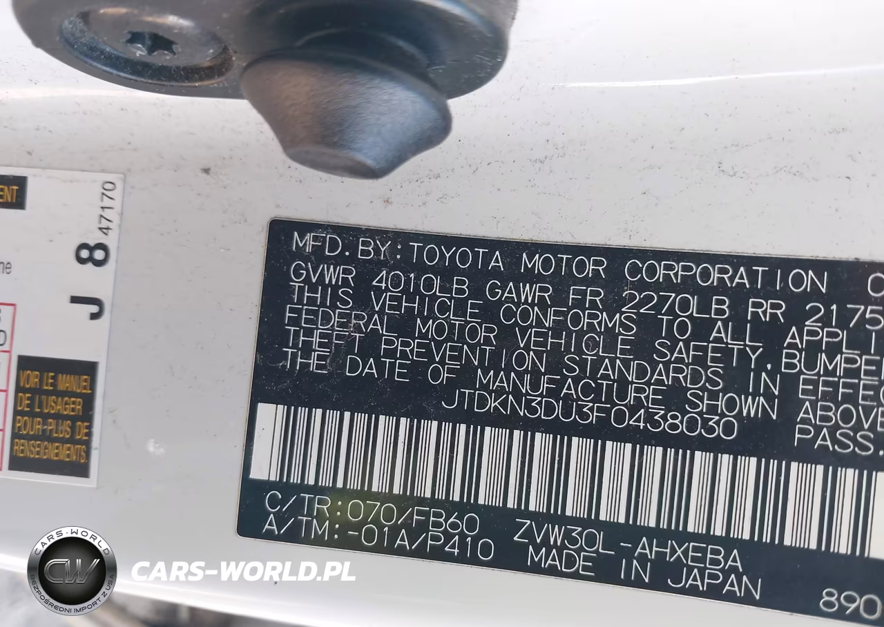 2015 Toyota Prius Three VIN:JTDKN3DU3F0438030 - 9
