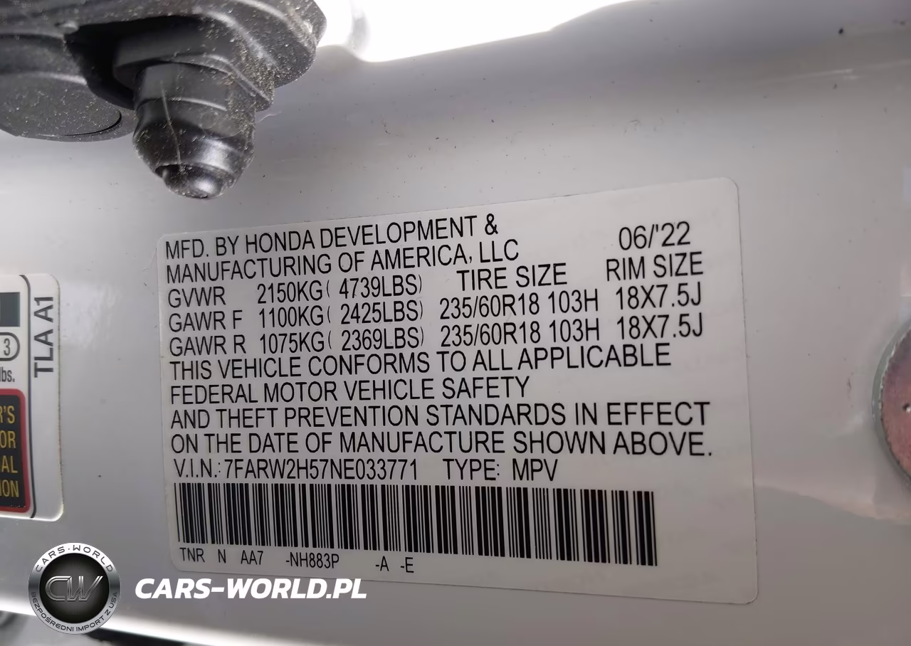 2022 Honda Cr-V Awd Ex VIN:7FARW2H57NE033771 - 9