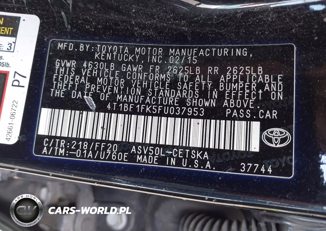 2015 Toyota Camry Se VIN:4T1BF1FK5FU037953 - 9