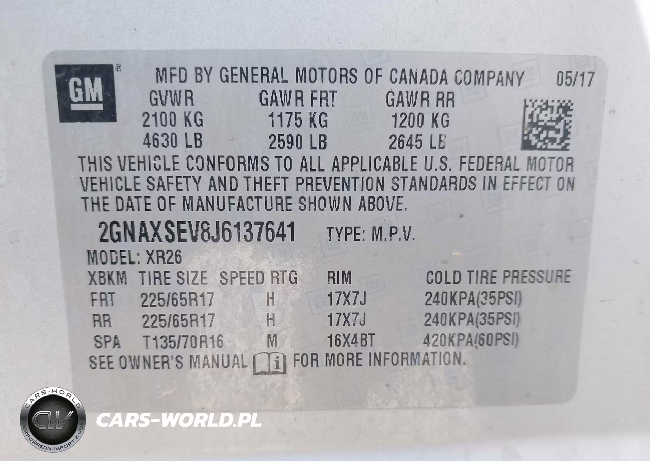 2018 Chevrolet Equinox Lt VIN:2GNAXSEV8J6137641 - 9